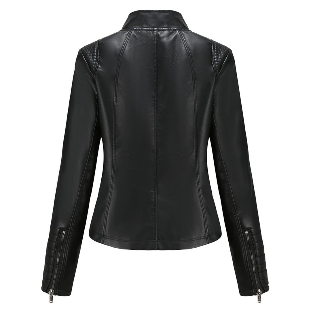 Lernjacke für Damen | Vegan | Uni | Reißverschluss | Seitentaschen | Tailliert-Luzern Mode