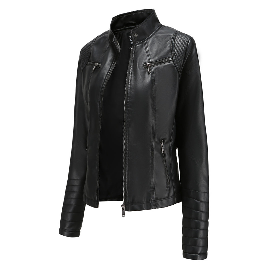 Lernjacke für Damen | Vegan | Uni | Reißverschluss | Seitentaschen | Tailliert-Luzern Mode