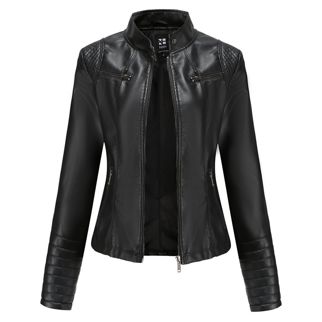 Lernjacke für Damen | Vegan | Uni | Reißverschluss | Seitentaschen | Tailliert-Luzern Mode