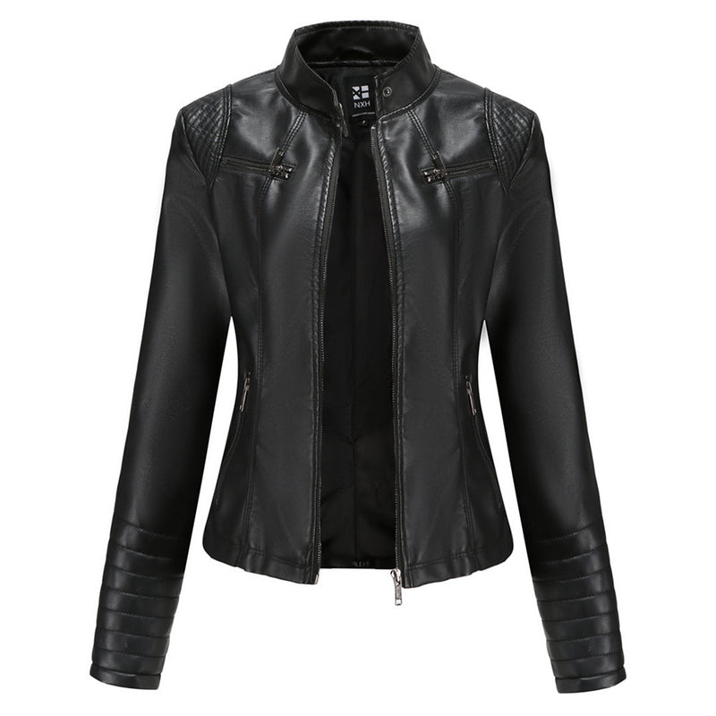Lernjacke für Damen | Vegan | Uni | Reißverschluss | Seitentaschen | Tailliert-Luzern Mode
