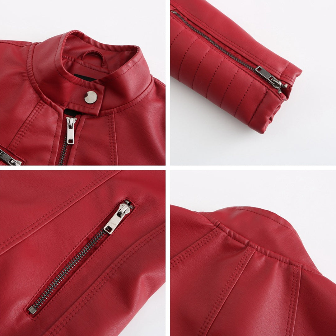 Lernjacke für Damen | Vegan | Uni | Reißverschluss | Seitentaschen | Tailliert-Luzern Mode