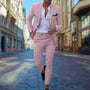 Slim Fit Herrenanzug für Business und Hochzeit Events-Rosa-XS-Luzern Mode