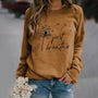 Damen Sweatshirt mit Aufdruck "Just Breathe" - Lässig & Bequem-Braun-S-Luzern Mode