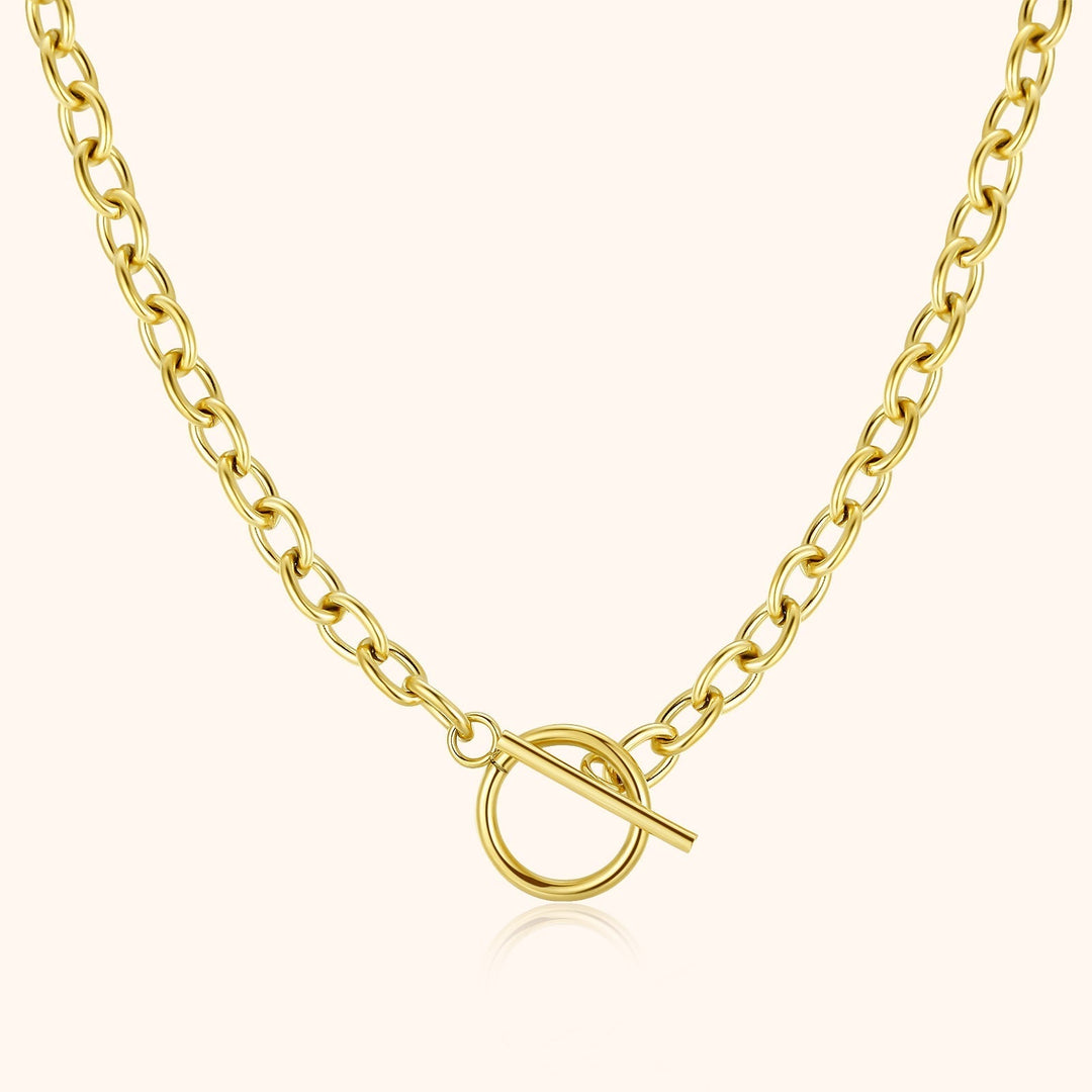 Halskette | Stilvoll Minimalistisch Silber Gold Ring Geometrisch-Gold-Luzern Mode