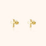 Ohrringe | Silber Gold Kreuz Einzigartig Minimalistisch Stilvoll Langlebig-Gold-Luzern Mode