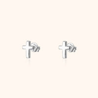 Ohrringe | Silber Gold Kreuz Einzigartig Minimalistisch Stilvoll Langlebig-Silber-Luzern Mode