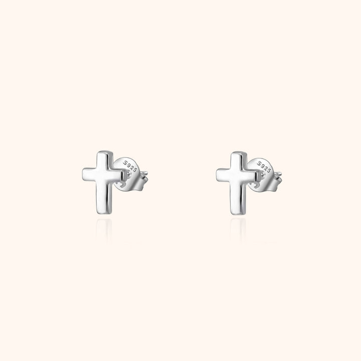 Ohrringe | Silber Gold Kreuz Einzigartig Minimalistisch Stilvoll Langlebig-Silber-Luzern Mode