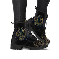 Damen-Stiefeletten mit Herbstlaub- und Mondmotiv – Selene