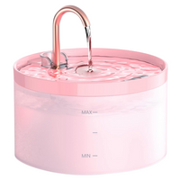 Haustier-Wasserbrunnen | Hund Katze LED Leise Kohlenstofffilter Sauber-Rosa 2L-Luzern Mode
