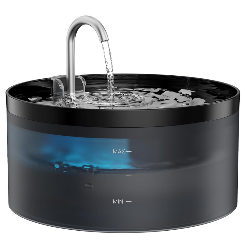 Haustier-Wasserbrunnen | Hund Katze LED Leise Kohlenstofffilter Sauber-Schwarz 3.2L-Luzern Mode
