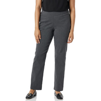 Damen Stretchhose mit geradem Bein - Bequeme Bügelfalte-Grau-6 Kurz-Luzern Mode