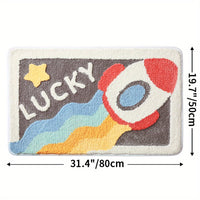 Badematte | Weich Absorbierend Stilvoll Komfortabel Antirutsch Vielseitig-Rakete-50cm x 80cm-Luzern Mode
