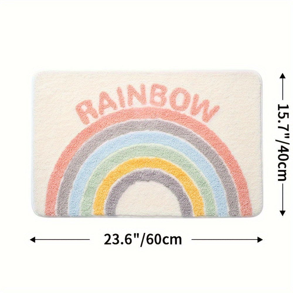 Badematte | Weich Absorbierend Stilvoll Komfortabel Antirutsch Vielseitig-Regenbogen-40cm x 60cm-Luzern Mode