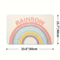 Badematte | Weich Absorbierend Stilvoll Komfortabel Antirutsch Vielseitig-Regenbogen-40cm x 60cm-Luzern Mode