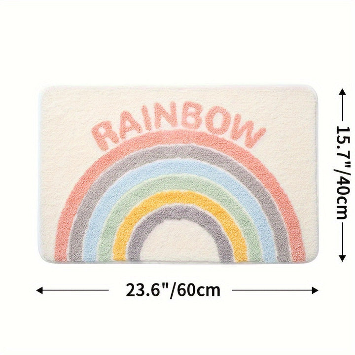 Badematte | Weich Absorbierend Stilvoll Komfortabel Antirutsch Vielseitig-Regenbogen-40cm x 60cm-Luzern Mode