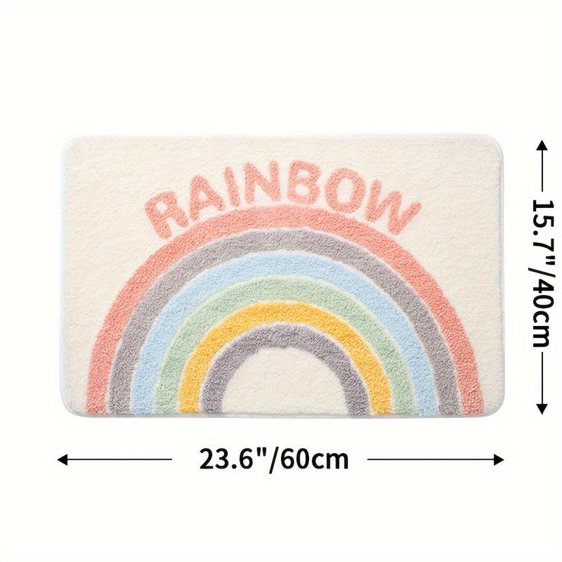 Badematte | Weich Absorbierend Stilvoll Komfortabel Antirutsch Vielseitig-Regenbogen-40cm x 60cm-Luzern Mode