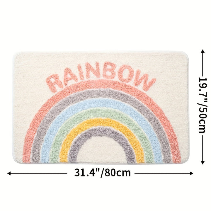 Badematte | Weich Absorbierend Stilvoll Komfortabel Antirutsch Vielseitig-Regenbogen-50cm x 80cm-Luzern Mode