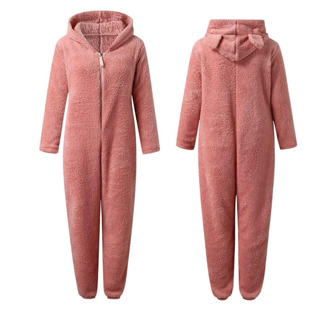 Kuscheliger Fleece-Overall mit Kapuze für Damen und Herren-Luzern Mode