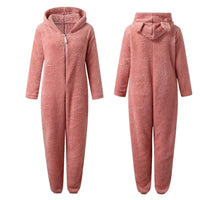 Kuscheliger Fleece-Overall mit Kapuze für Damen und Herren-Luzern Mode