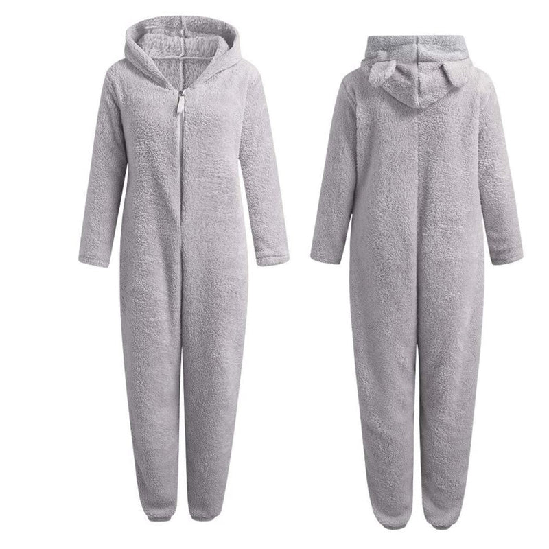 Kuscheliger Fleece-Overall mit Kapuze für Damen und Herren-Luzern Mode