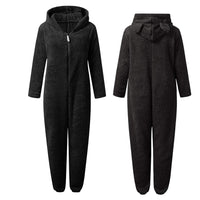 Kuscheliger Fleece-Overall mit Kapuze für Damen und Herren-Luzern Mode