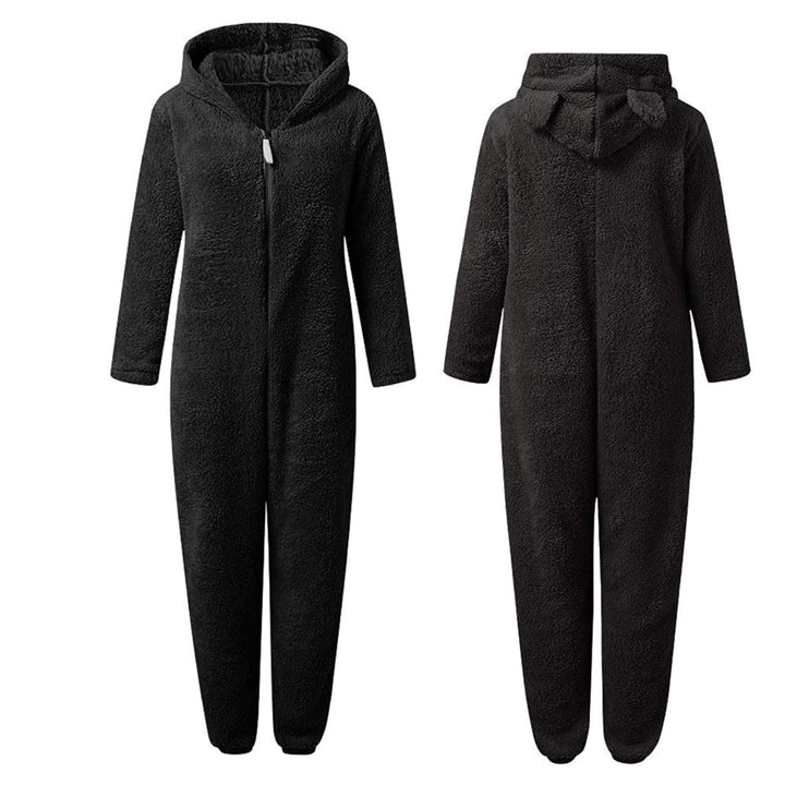 Kuscheliger Fleece-Overall mit Kapuze für Damen und Herren-Luzern Mode