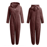 Kuscheliger Fleece-Overall mit Kapuze für Damen und Herren-Luzern Mode