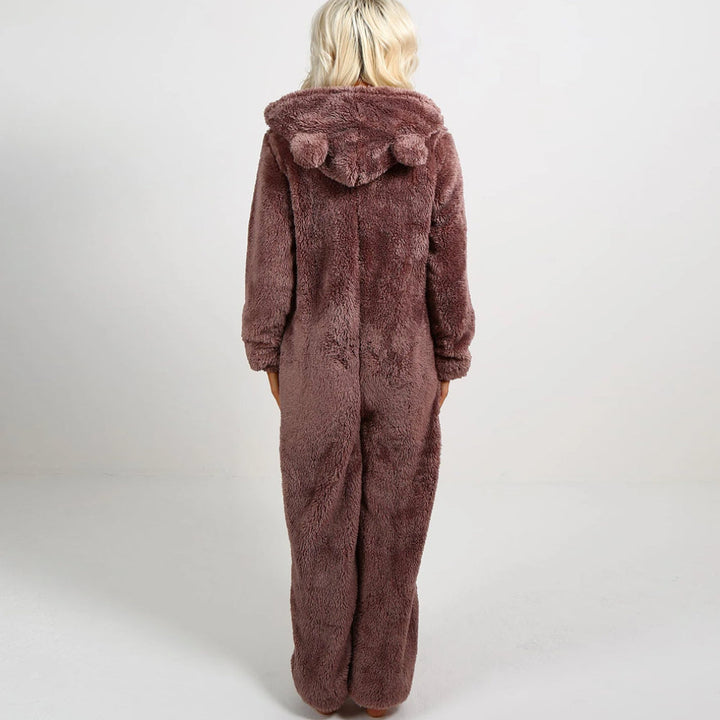 Kuscheliger Fleece-Overall mit Kapuze für Damen und Herren-Luzern Mode