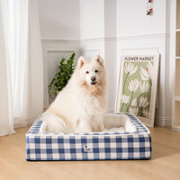 Hundegebet | Kariert, Superweich, Komfortabel, Waschbar, Langlebig, Stilvoll-Blau-XL-Luzern Mode