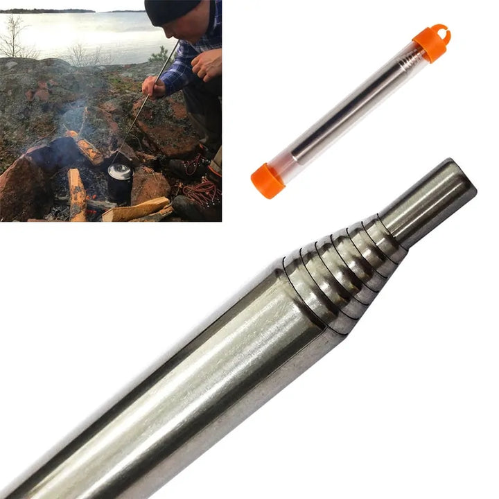 Survival-Blasrohr | Outdoor Camping Langlebig Kompakt Edelstahl Leicht-Luzern Mode