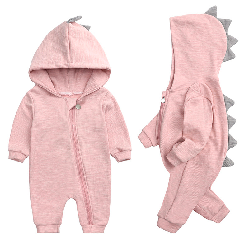 Baby Strampler mit Dinosaurier Kapuze - Weicher Einteiler-Luzern Mode