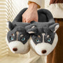 Damen Hausschuhe | Husky | Warm | Bequem | Niedlich | Antirutsch-Hellgrau Hoch-36-37-Luzern Mode