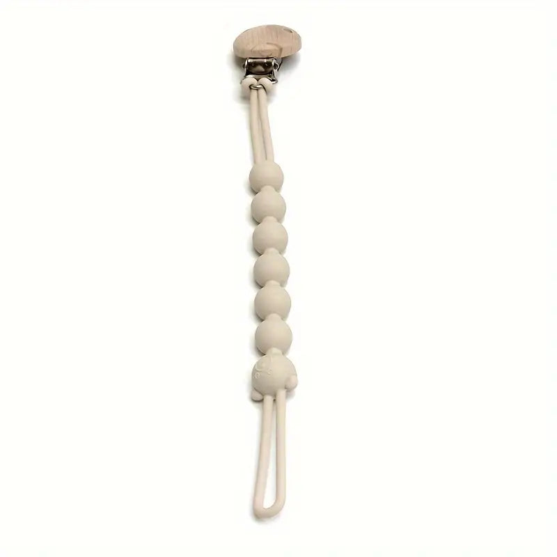 Schnullerkette | Perlen, Langlebig, Silikon, Sicher, Süß, Bär, Praktisch-Beige-Luzern Mode