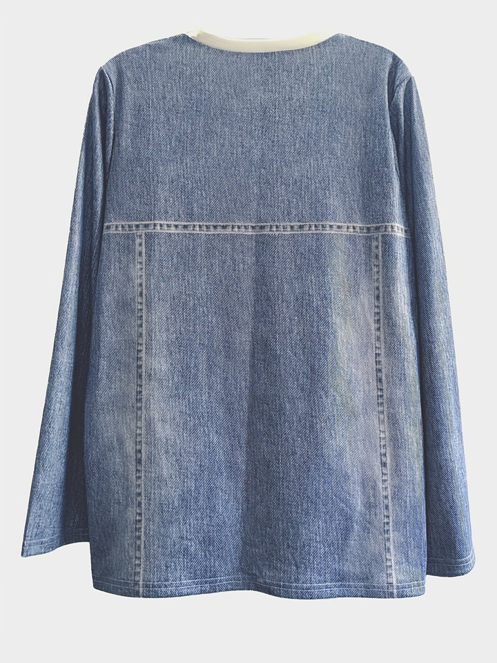 Herren Jeansjacke Rückseite - Lässige Denimjacke Mode-Luzern Mode