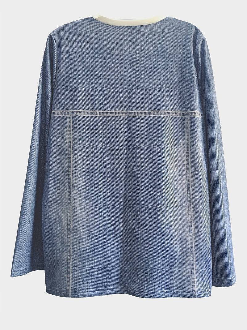 Herren Jeansjacke Rückseite - Lässige Denimjacke Mode-Luzern Mode
