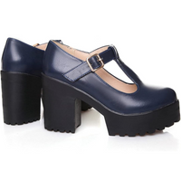 Damen Mary Jane Plateau Schuhe mit Blockabsatz-Luzern Mode
