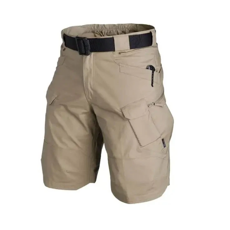 Herren Cargo Shorts | Taktisch | Schnelltrocknend | Praktisch | Taschen-Hellbraun-S-Luzern Mode