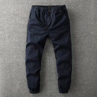 Herren Camouflage Cargo Hose mit Taschen und Kordelzug-Blau-S-Luzern Mode