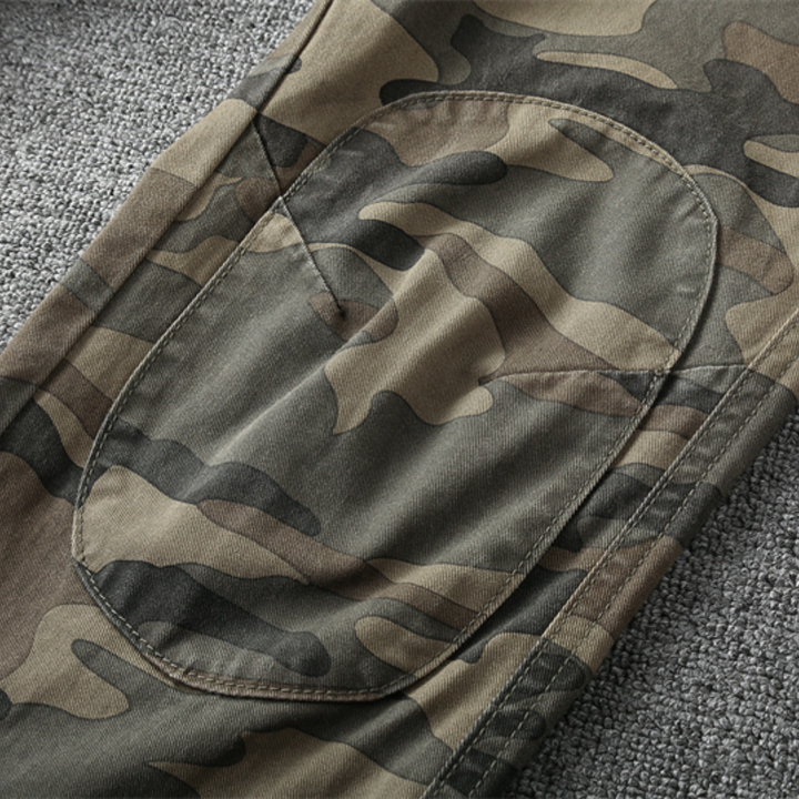 Herren Camouflage Cargo Hose mit Taschen und Kordelzug-Luzern Mode