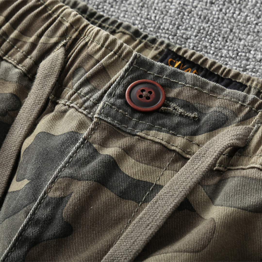 Herren Camouflage Cargo Hose mit Taschen und Kordelzug-Luzern Mode