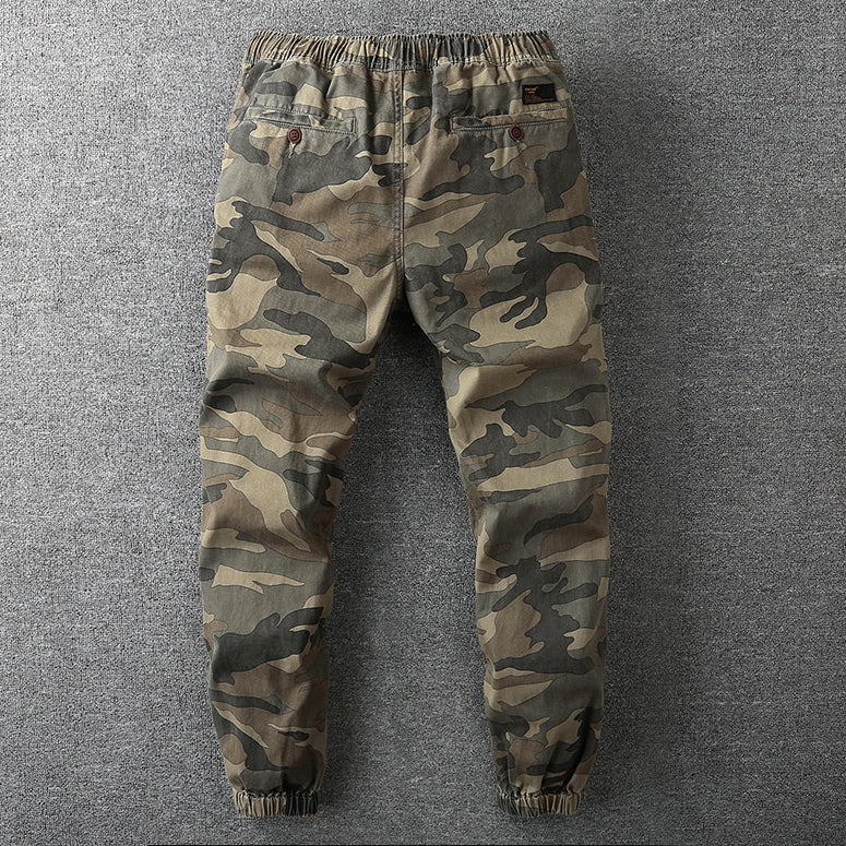 Herren Camouflage Cargo Hose mit Taschen und Kordelzug-Luzern Mode