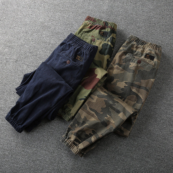Herren Camouflage Cargo Hose mit Taschen und Kordelzug-Luzern Mode