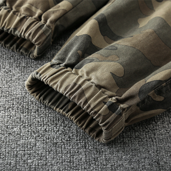 Herren Camouflage Cargo Hose mit Taschen und Kordelzug-Luzern Mode