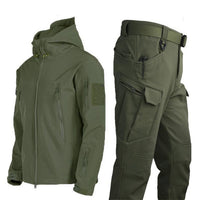Herren Outdoor Taktische Hose mit Elastischem Bund-Bundle-Angebot! (Jacke + Hose)-Grün-S-Luzern Mode