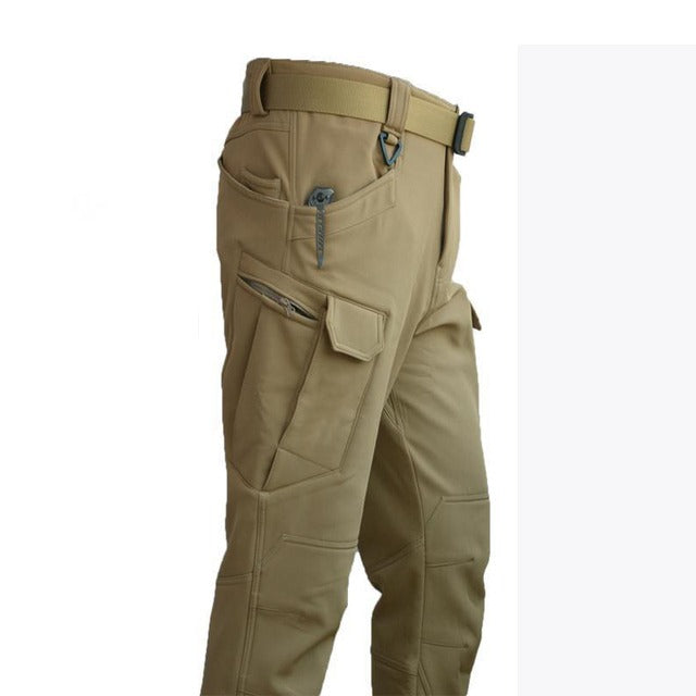 Herren Outdoor Taktische Hose mit Elastischem Bund-Thermische Hose-Khaki-S-Luzern Mode