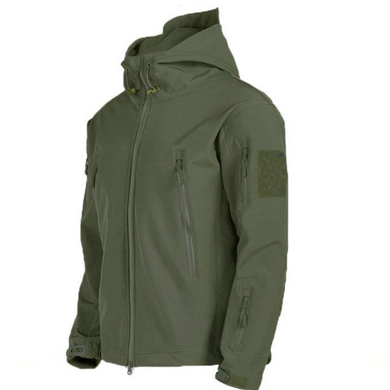 Herren Outdoor Taktische Hose mit Elastischem Bund-Thermische Jacke-Grün-S-Luzern Mode