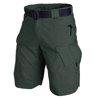 Herren Shorts | Cargo | Taktisch | Taschen | Reißverschlüsse | Teflon-Armeegrün-S-Luzern Mode