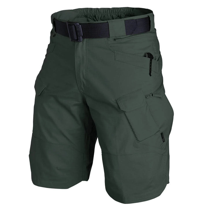 Herren Shorts | Cargo | Taktisch | Taschen | Reißverschlüsse | Teflon-Armeegrün-S-Luzern Mode