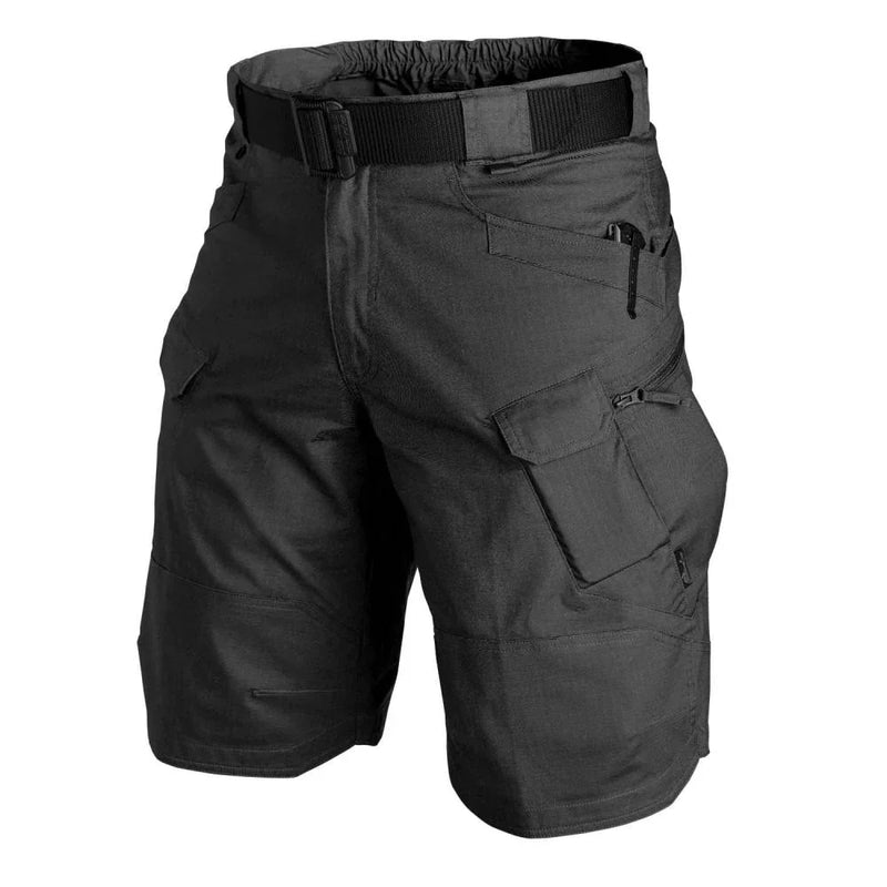 Herren Shorts | Cargo | Taktisch | Taschen | Reißverschlüsse | Teflon-Dunkelgrau-S-Luzern Mode