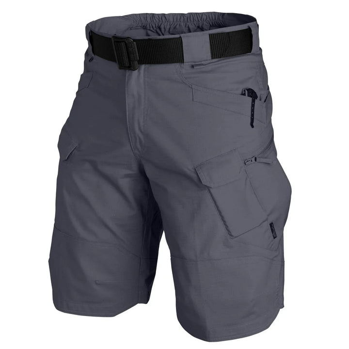 Herren Shorts | Cargo | Taktisch | Taschen | Reißverschlüsse | Teflon-Grau-S-Luzern Mode